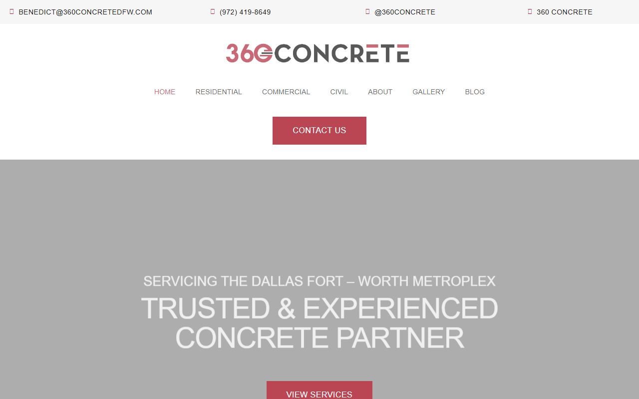 360concretedfw.com screenshot