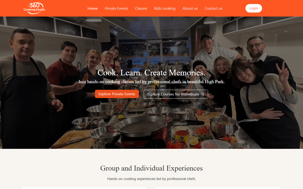 360cookingstudio.com screenshot