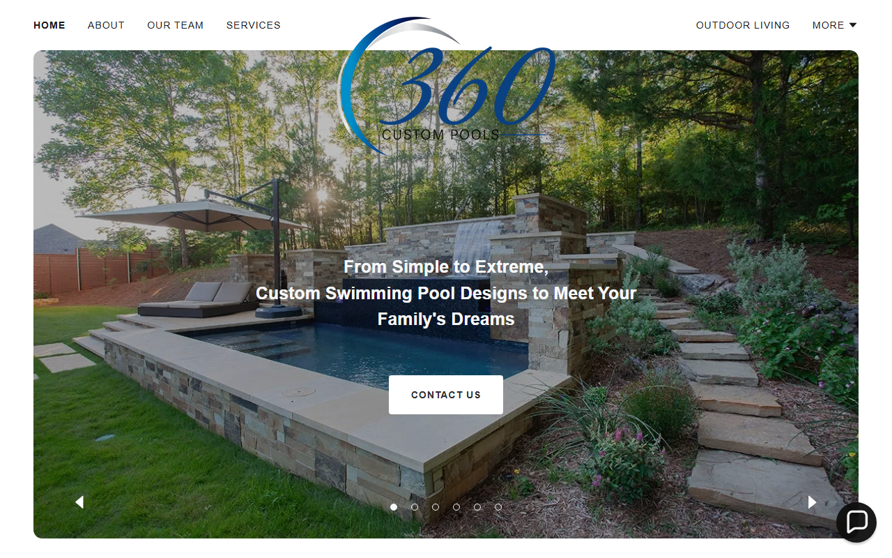 360custompools.com screenshot