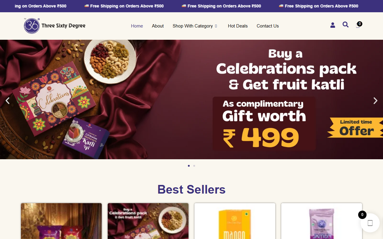 360degreefoods.com screenshot