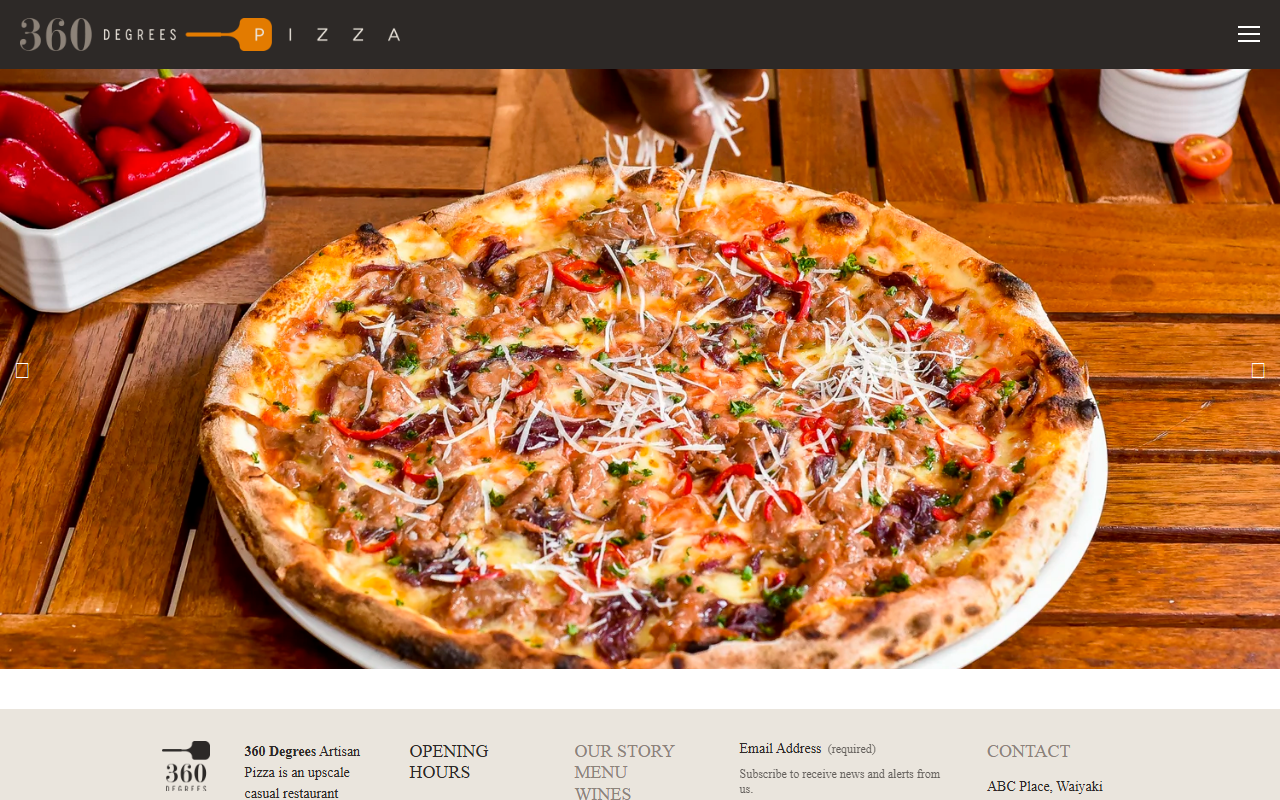 360degreespizza.com screenshot