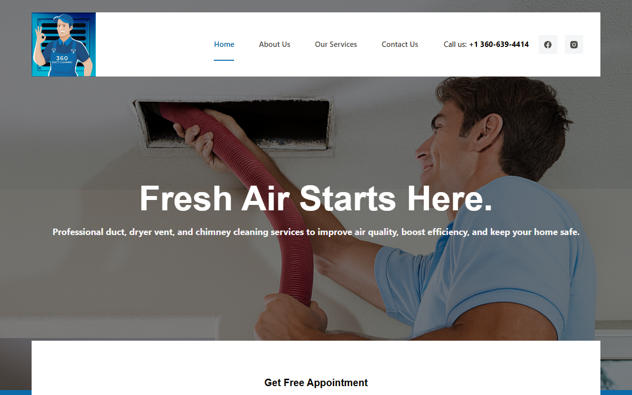 360ductcleaning.com screenshot