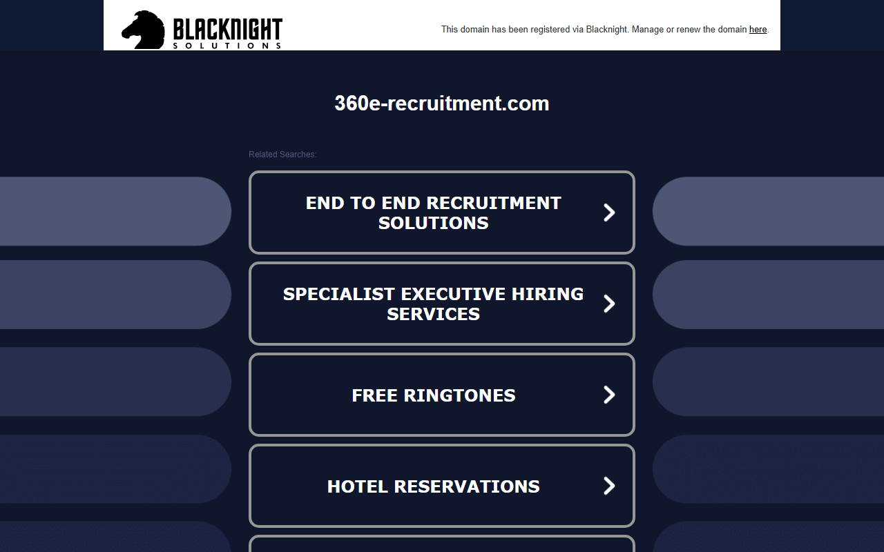 360e-recruitment.com screenshot
