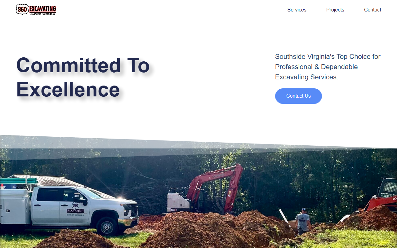 360excavatingva.com screenshot