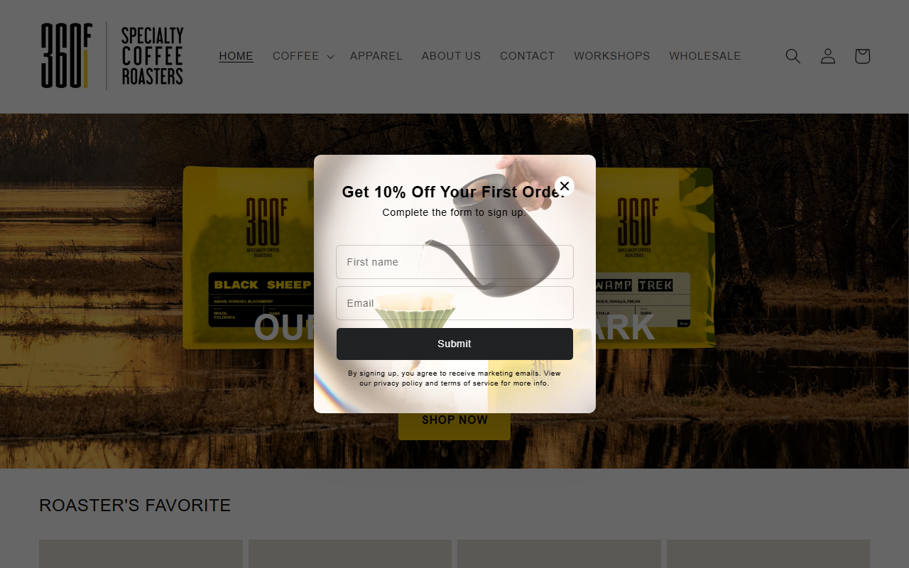 360fcoffee.com screenshot