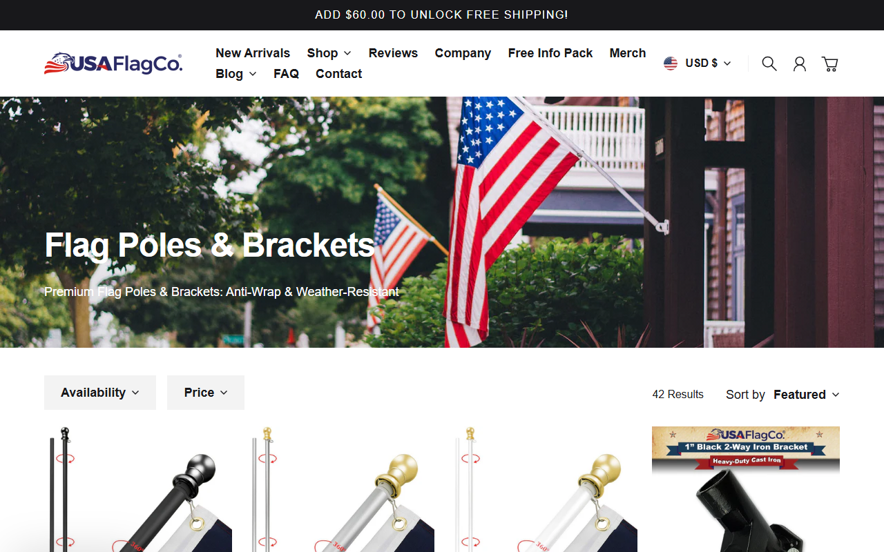 360flagpoles.com screenshot
