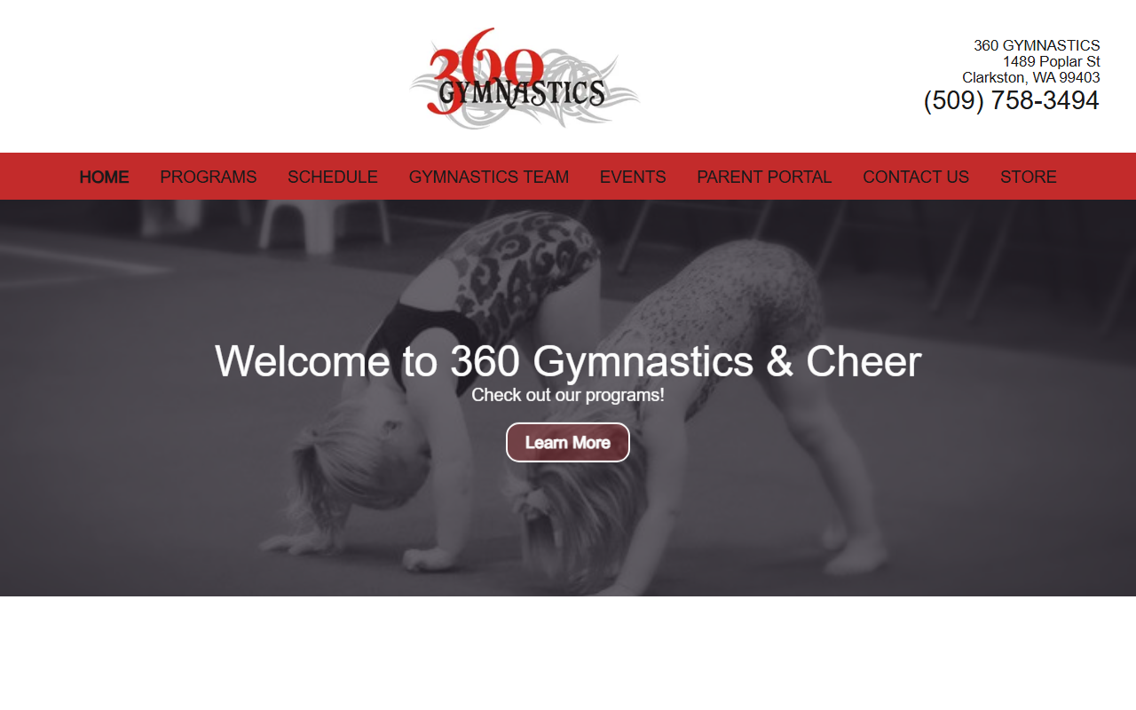 360gymandcheer.com screenshot