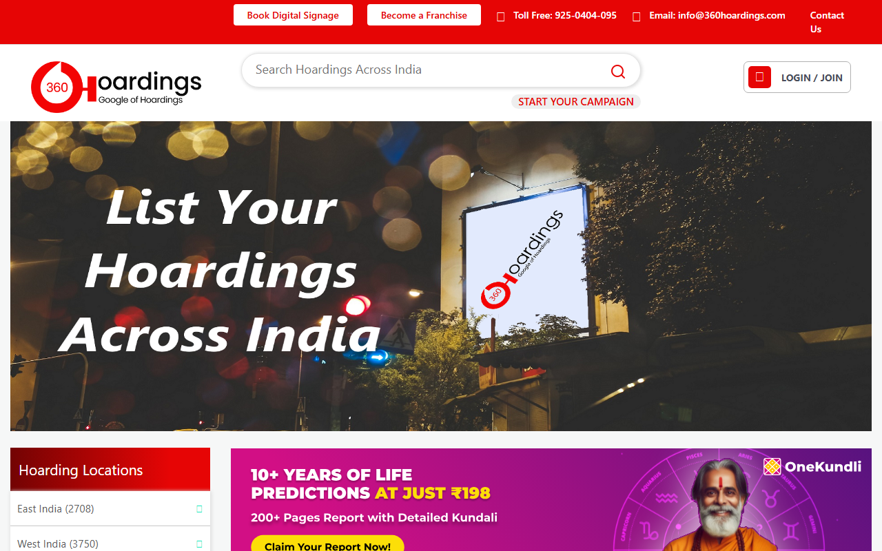 360hoardings.com screenshot