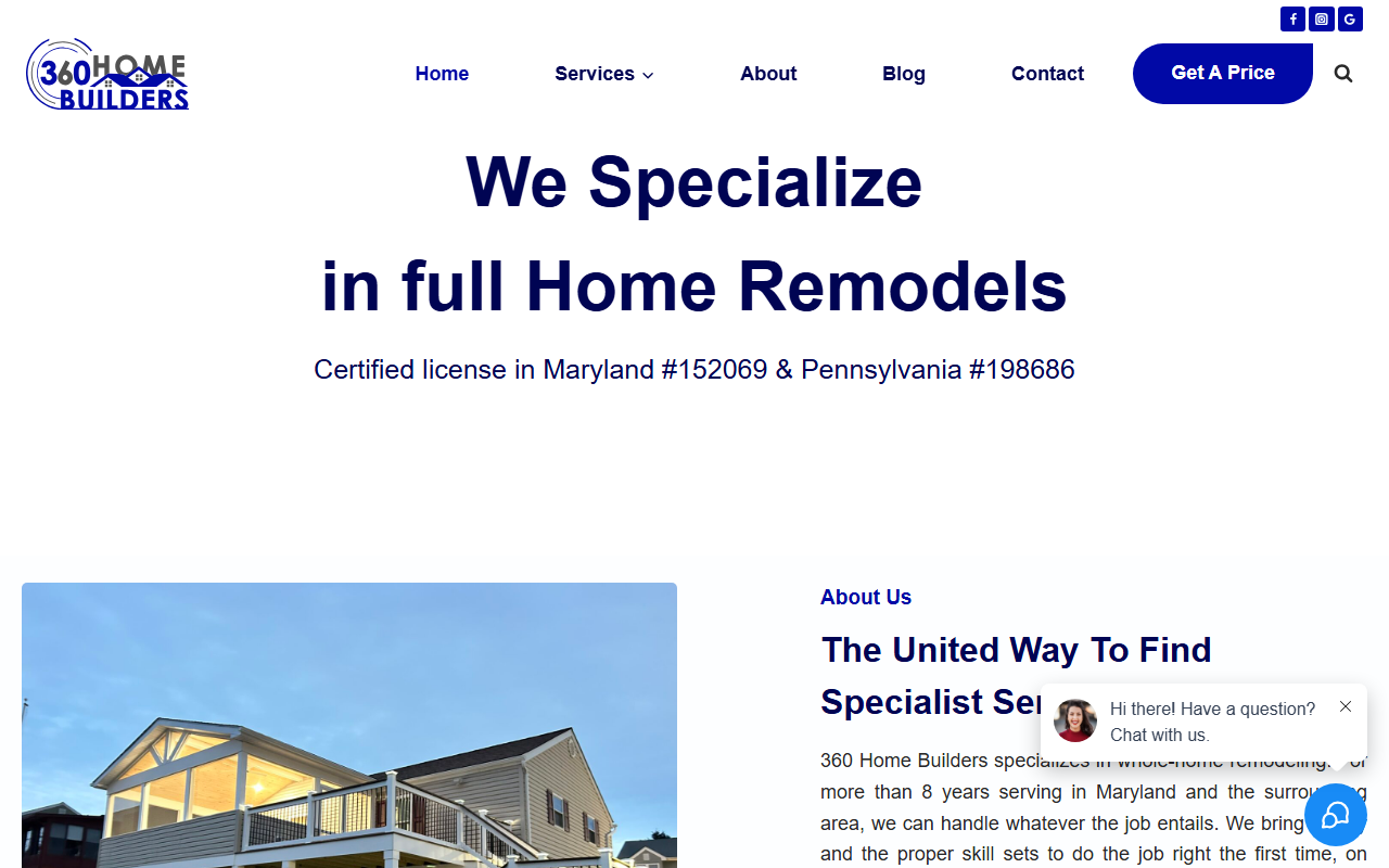 360homesbuilders.com screenshot
