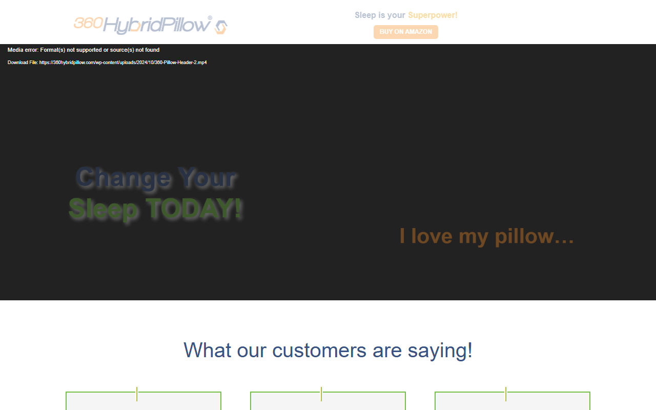 360hybridpillow.com screenshot