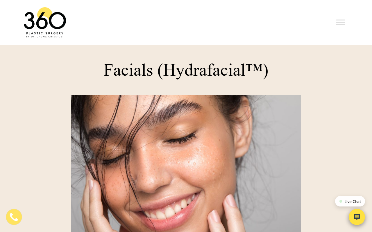 360hydrafacial.com screenshot