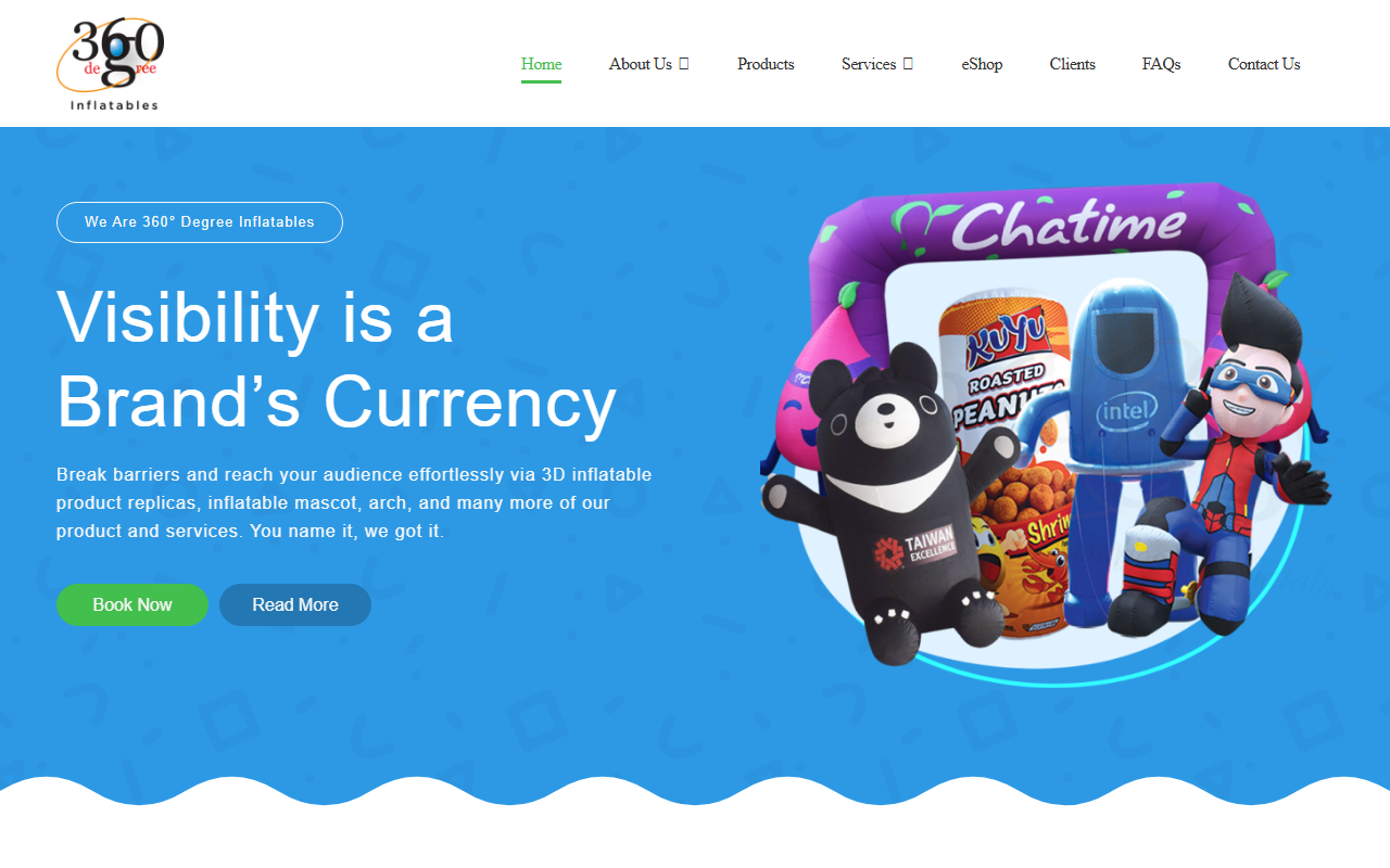 360inflatables.com screenshot