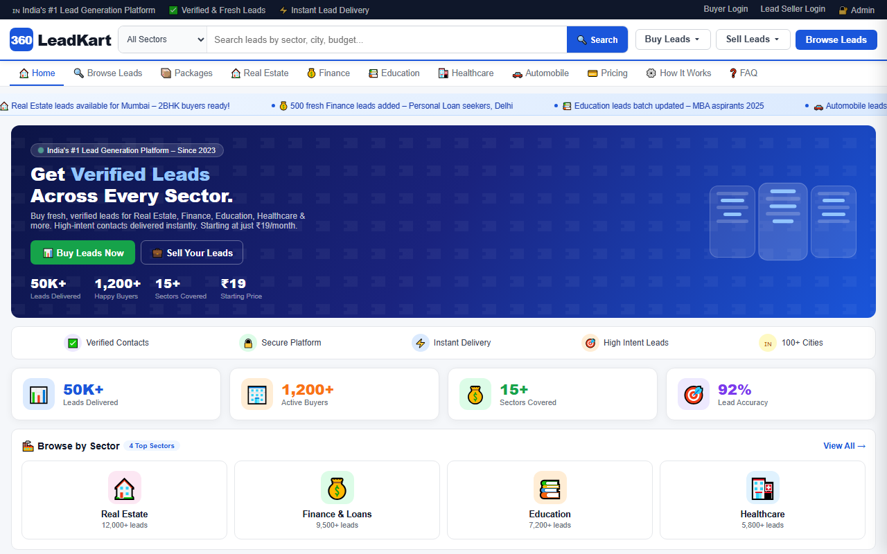 360leadkart.com screenshot