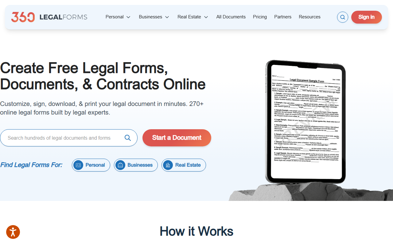 360legalform.com screenshot