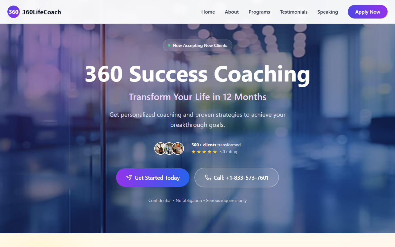 360lifecoach.com screenshot