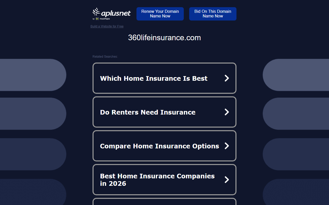 360lifeinsurance.com screenshot