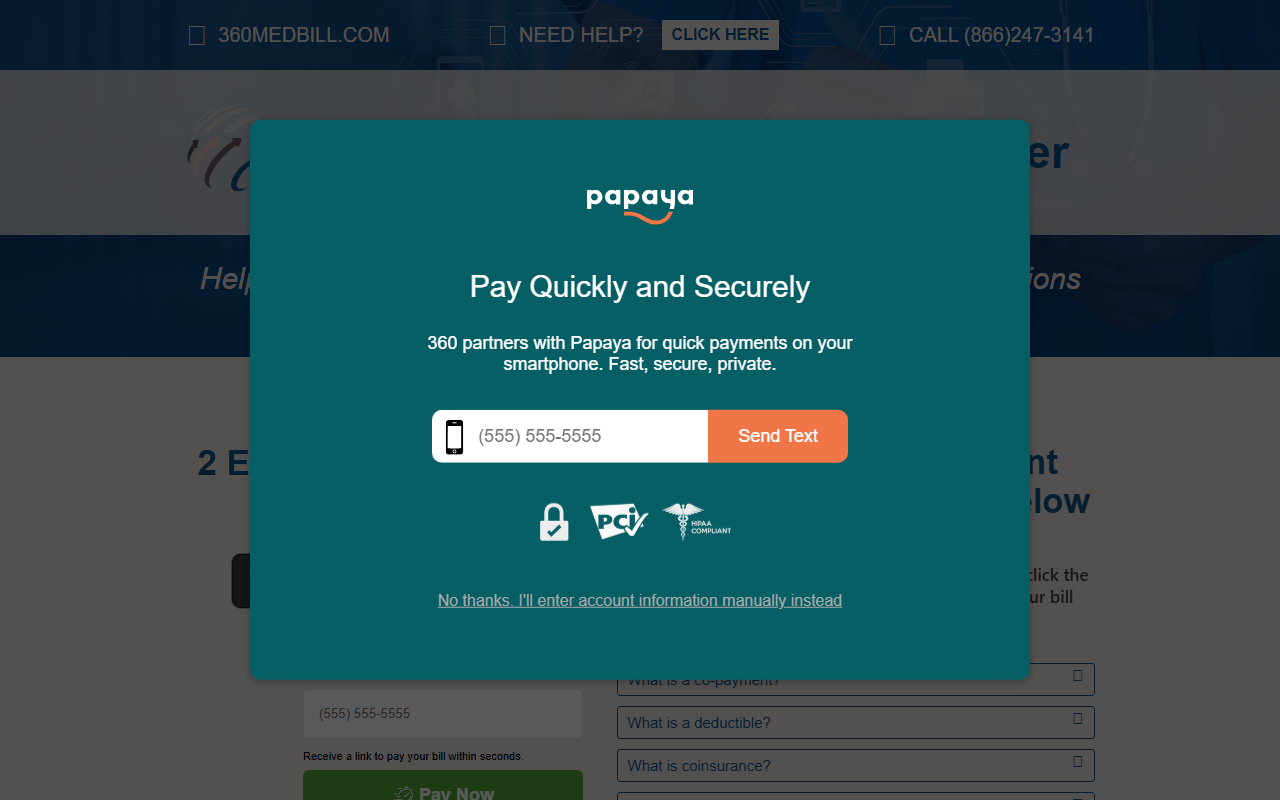 360medbill.com screenshot