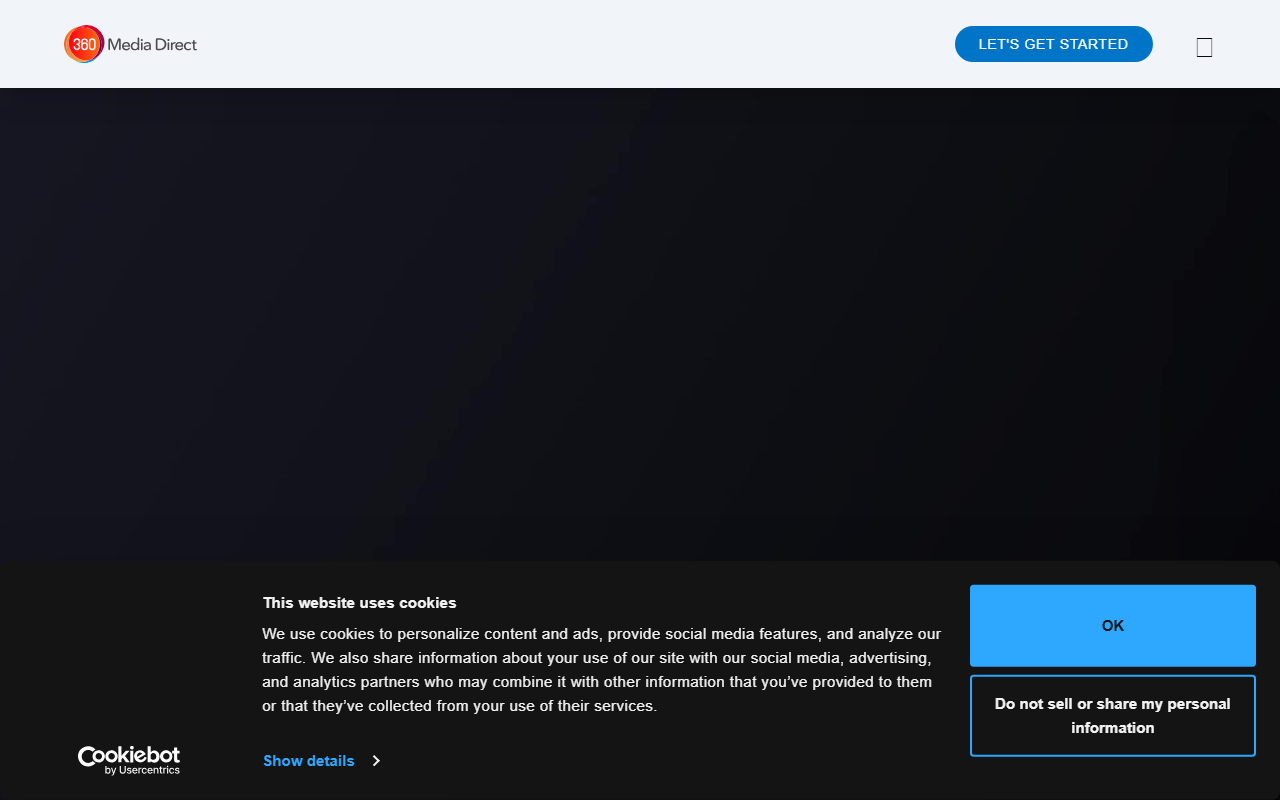 360mediadirect.com screenshot