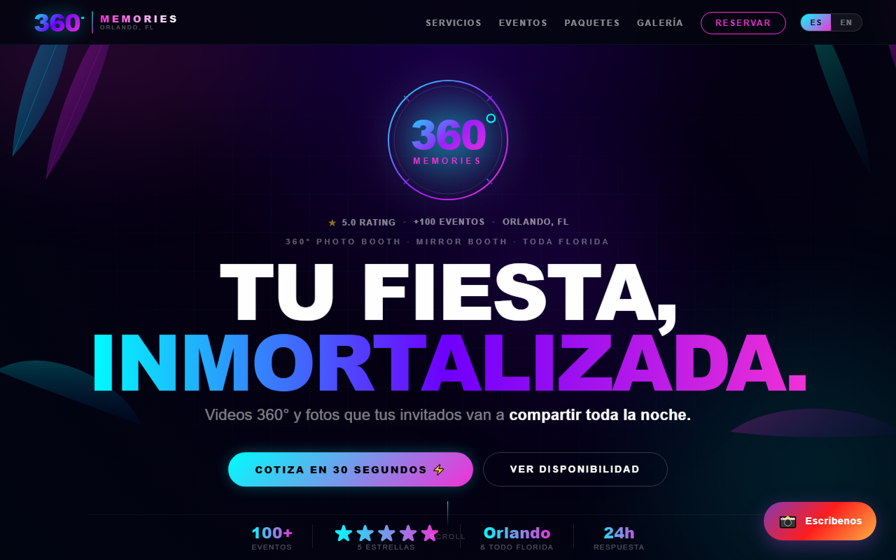 360memoriesbooth.com screenshot