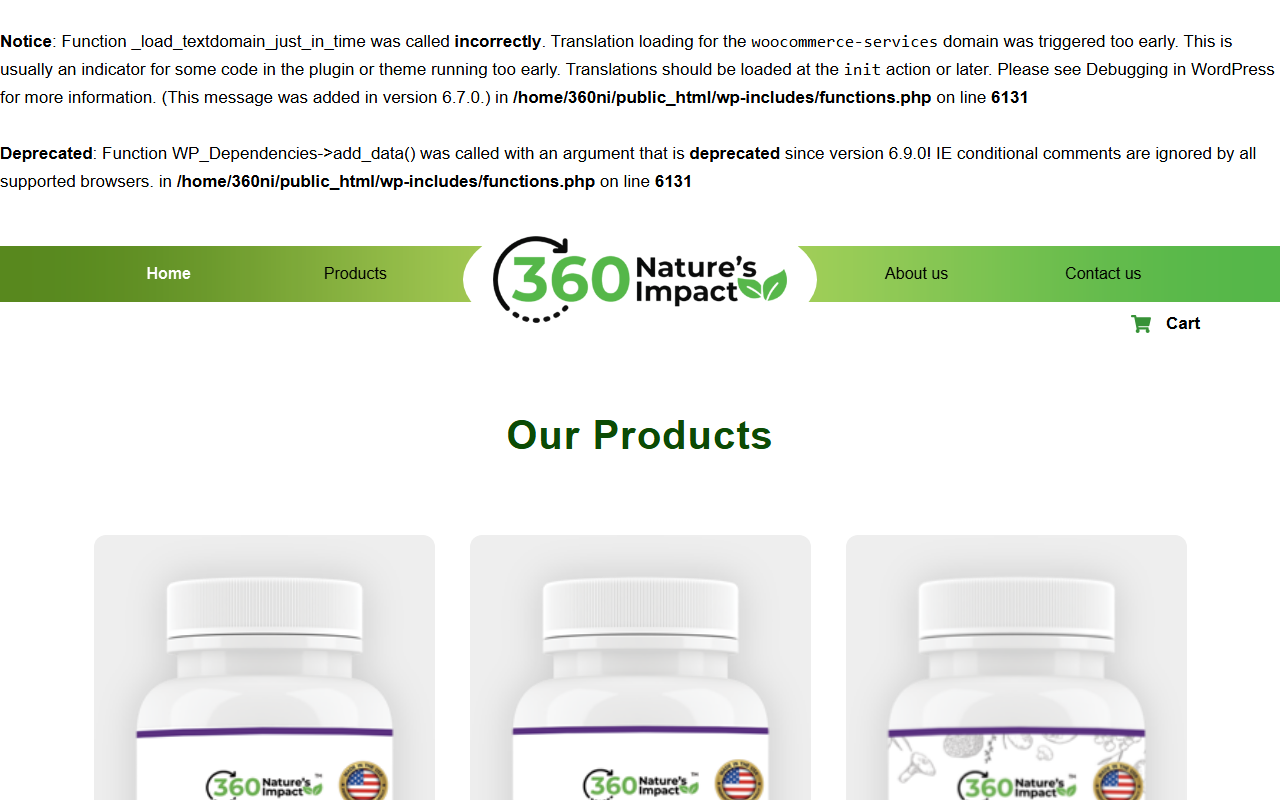 360naturesimpact.com screenshot