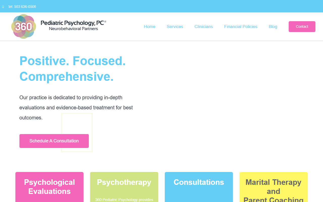 360pedspsych.com screenshot