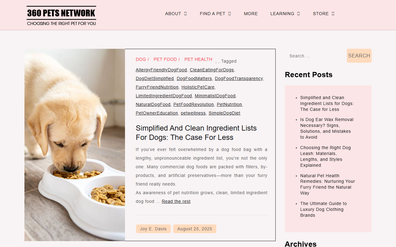 360petsnetwork.com screenshot