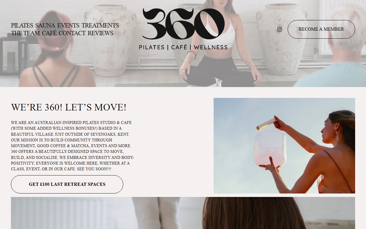 360pilatescafe.com screenshot