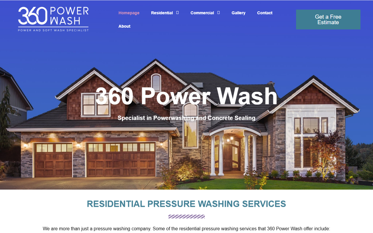 360powerwash.com screenshot