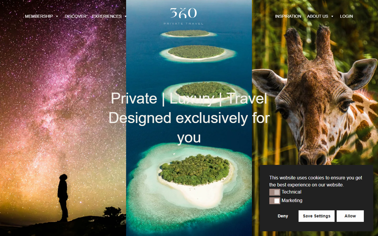 360privatetravel.com screenshot