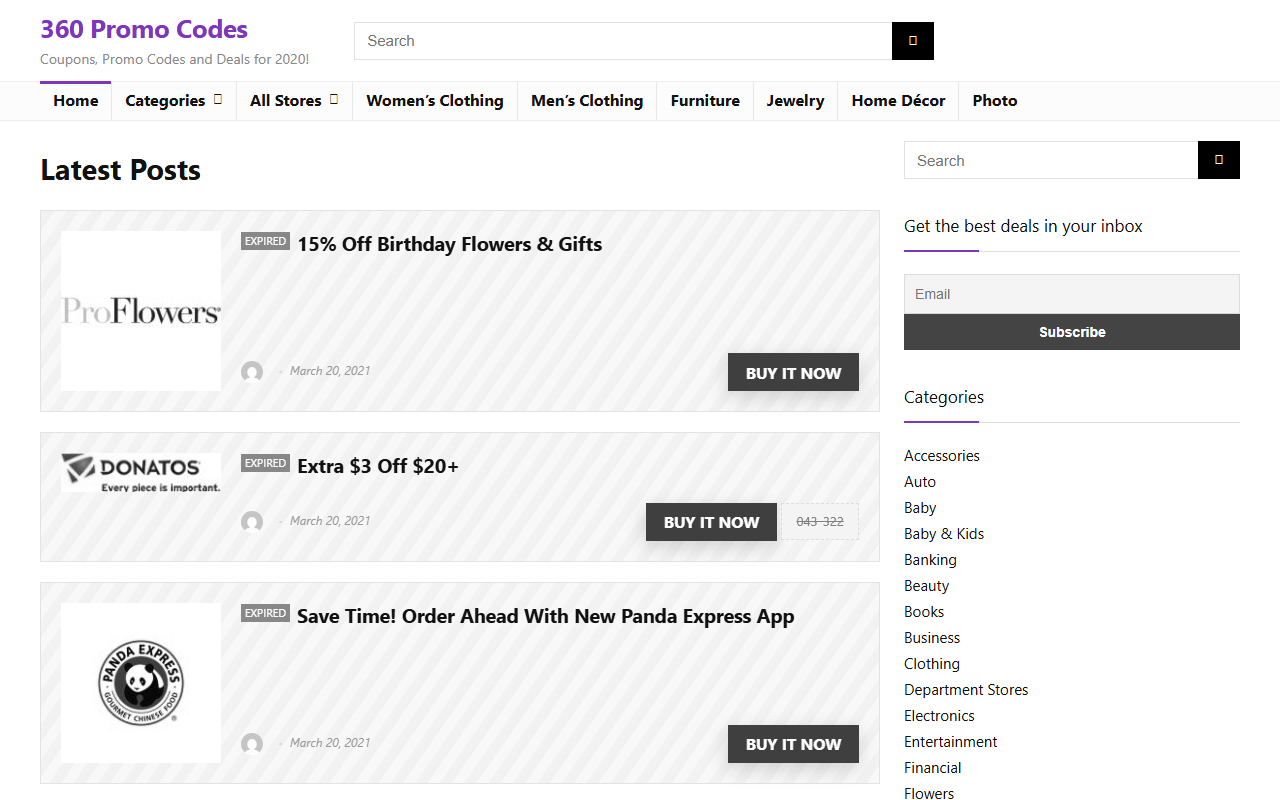 360promocodes.com screenshot