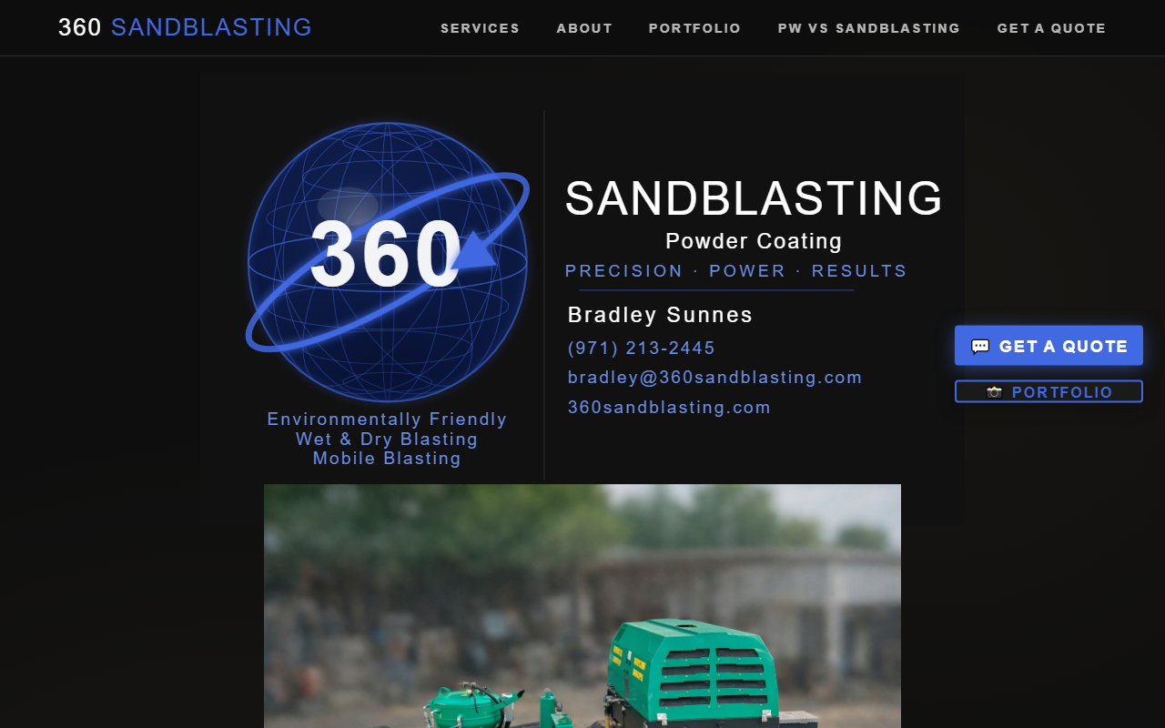 360sandblasting.com screenshot