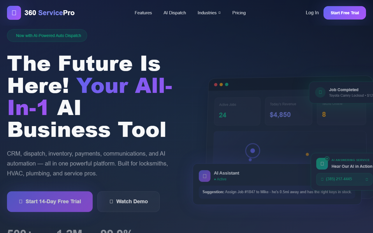 360servicepro.com screenshot