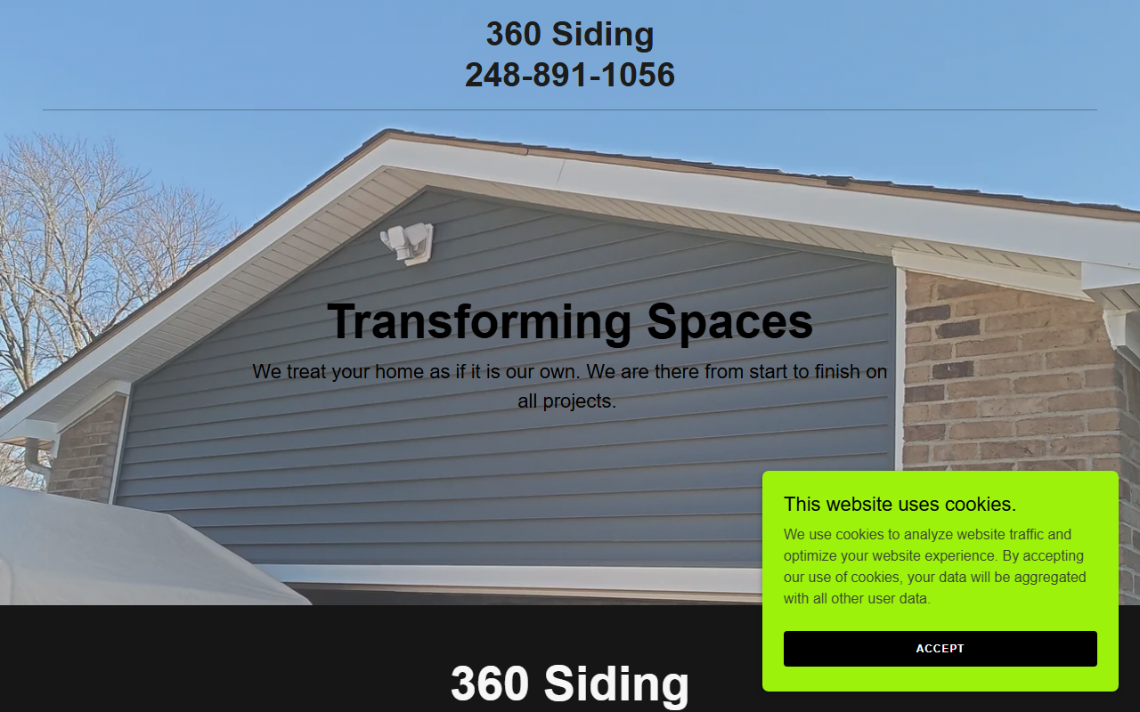 360sidingmi.com screenshot