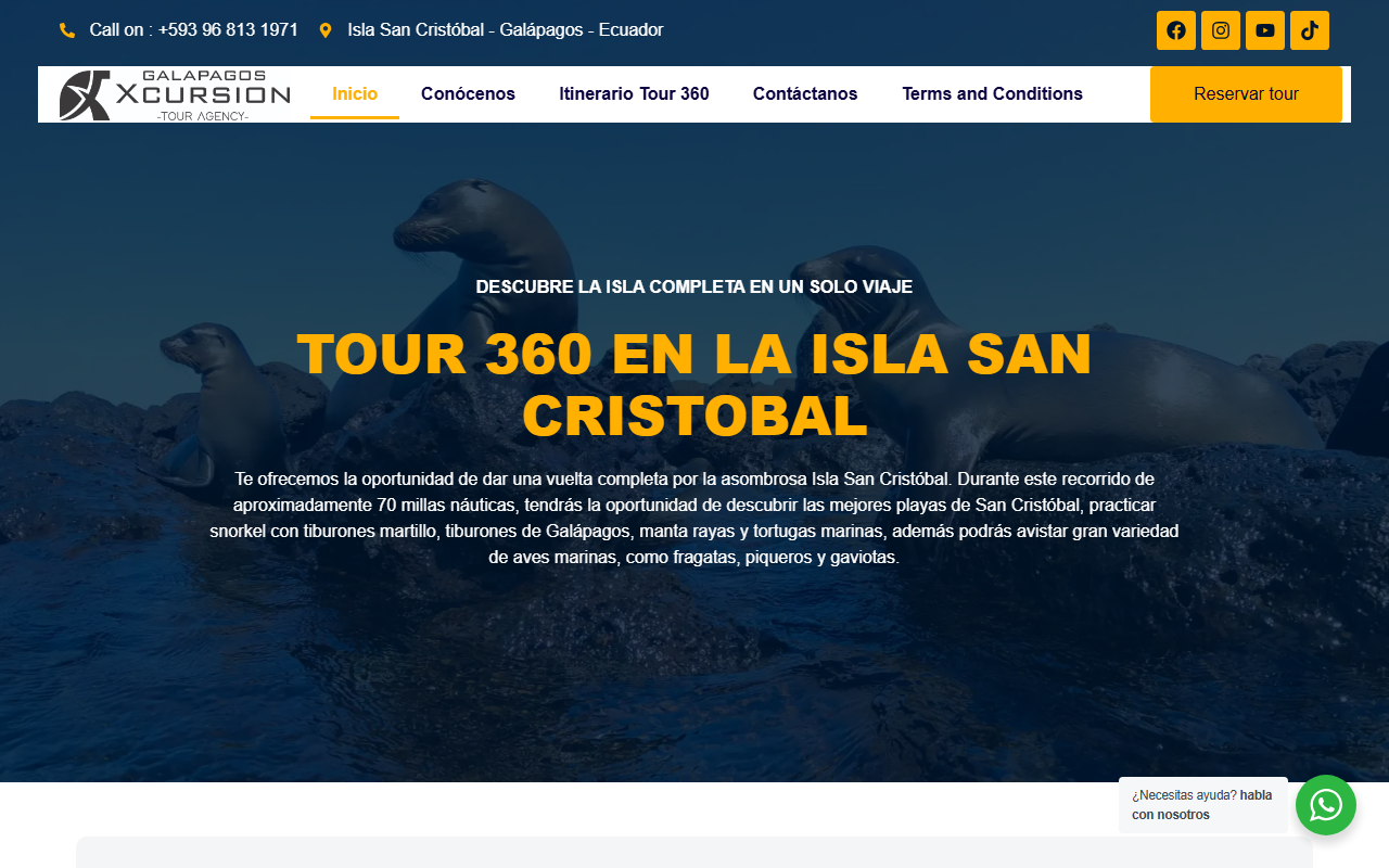 360tourgalapagos.com screenshot