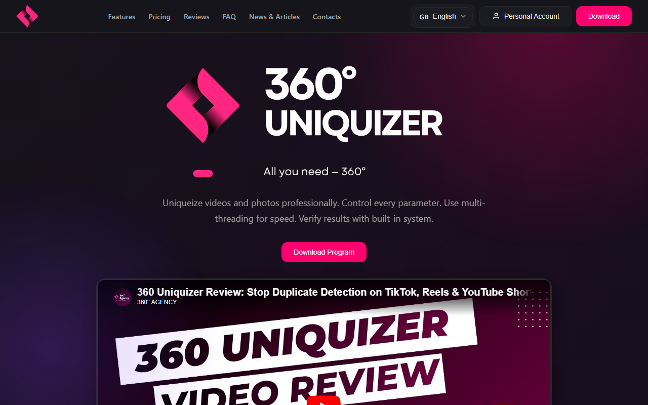 360uniquizer.com screenshot
