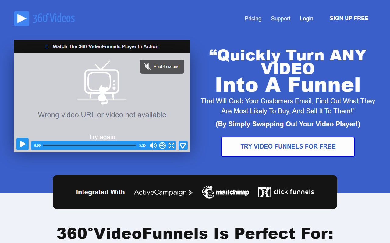360videofunnels.com screenshot