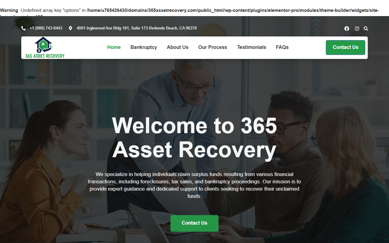 365assetrecovery.com screenshot