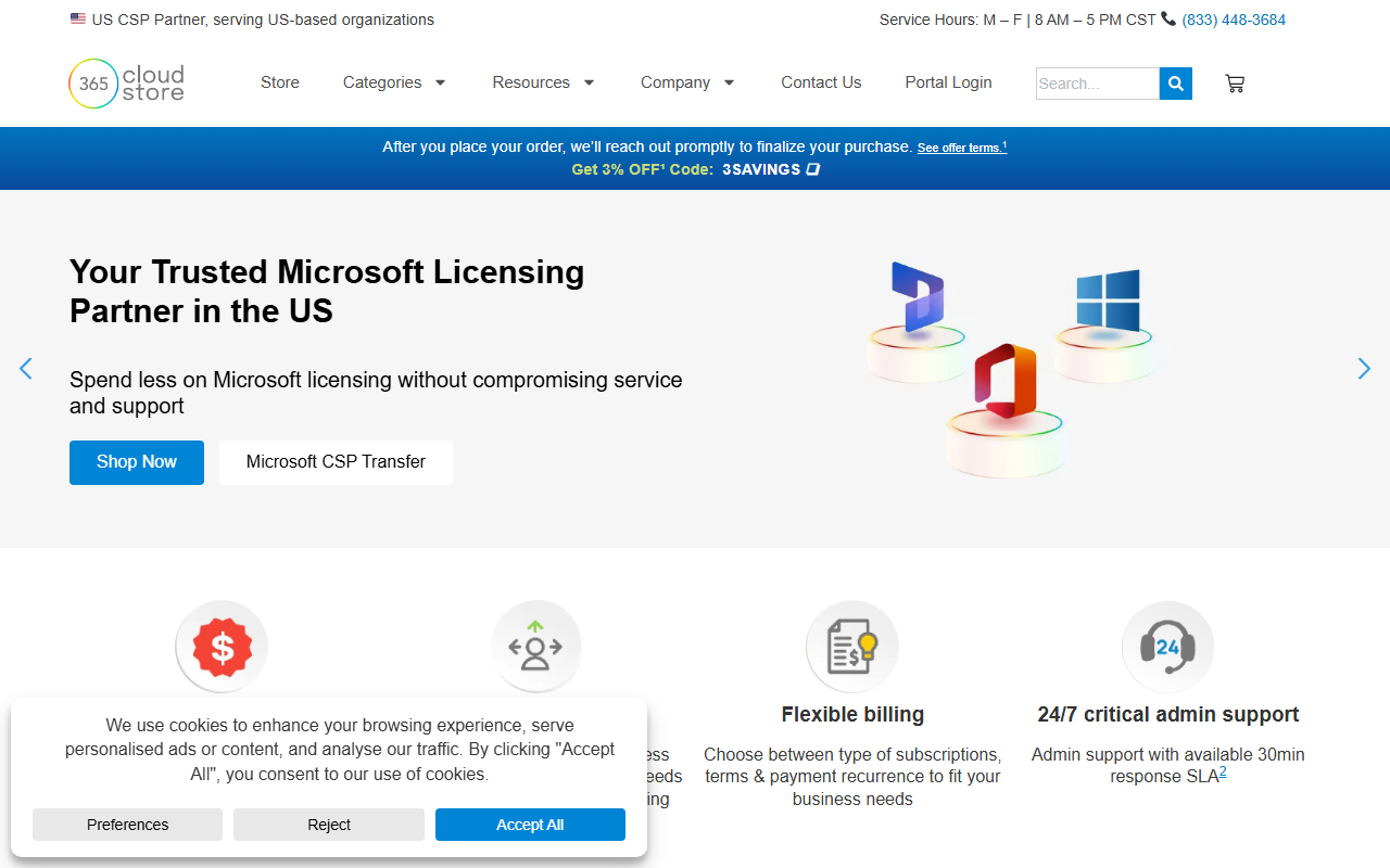 365cloudstore.com screenshot