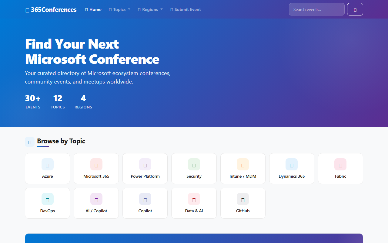 365conferences.com screenshot