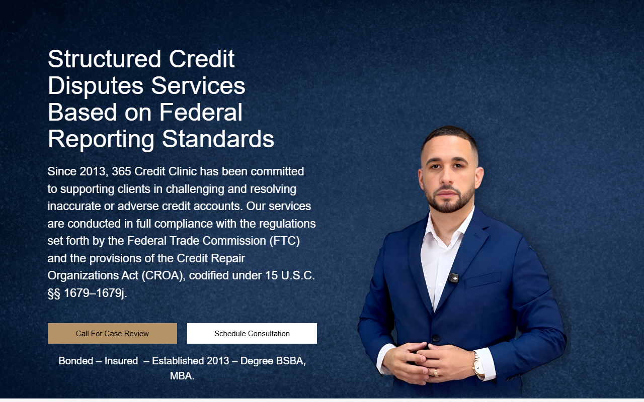 365creditclinic.com screenshot