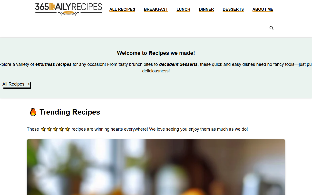 365dailyrecipes.com screenshot