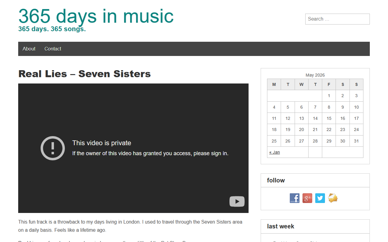 365daysinmusic.com screenshot