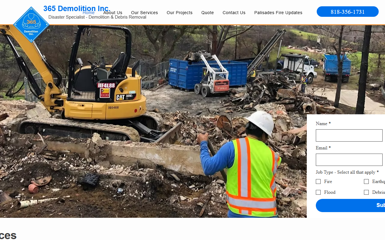 365demolitioninc.com screenshot