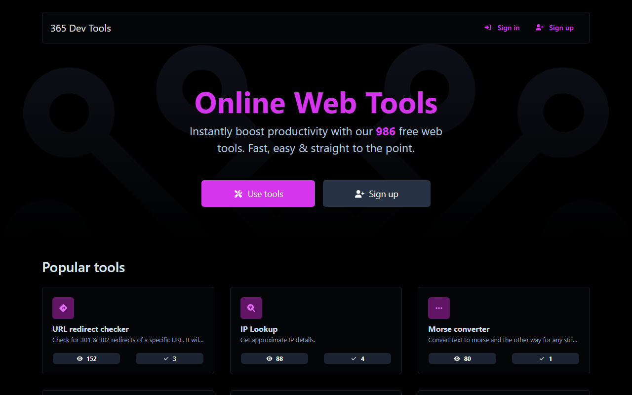 365devtools.com screenshot