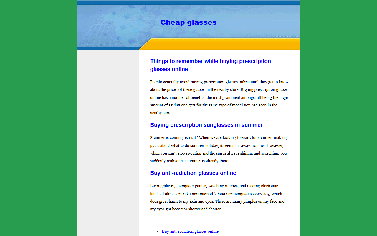 365eyeglasses.com screenshot