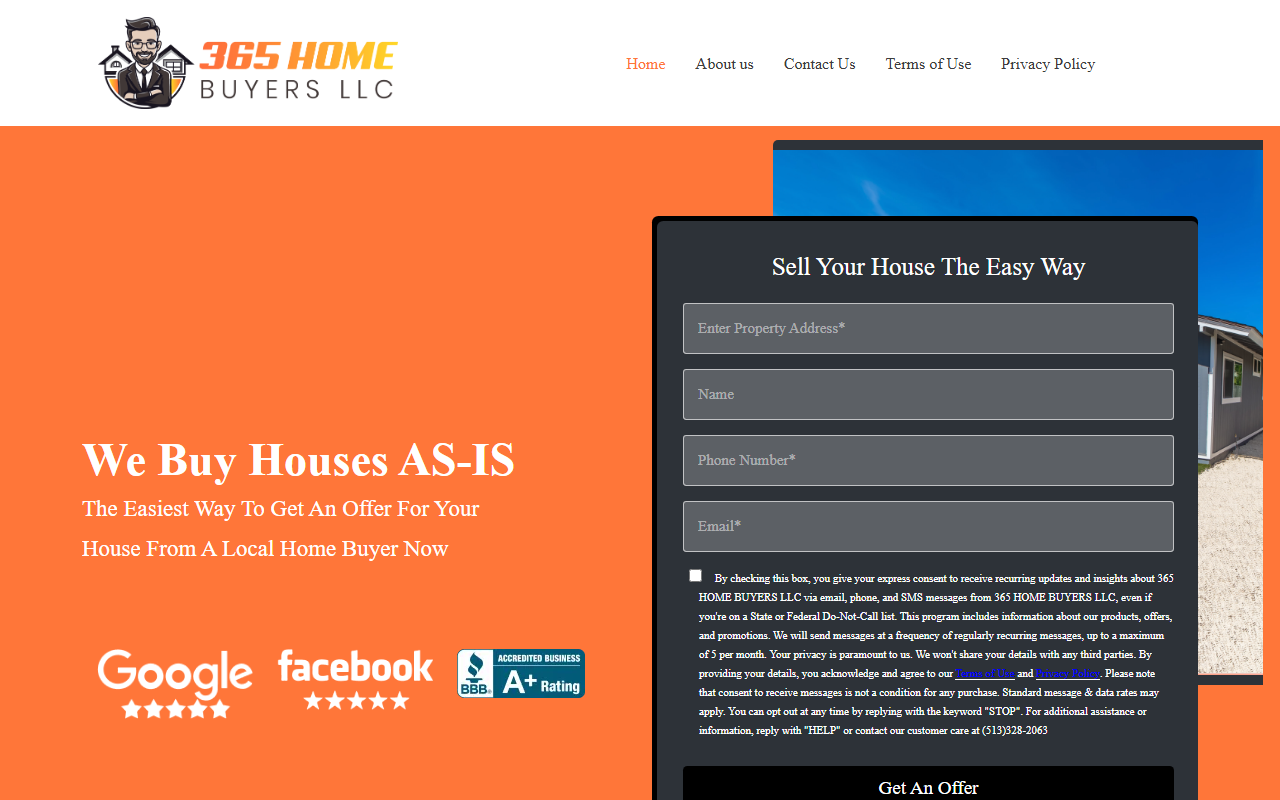 365homesbuyer.com screenshot