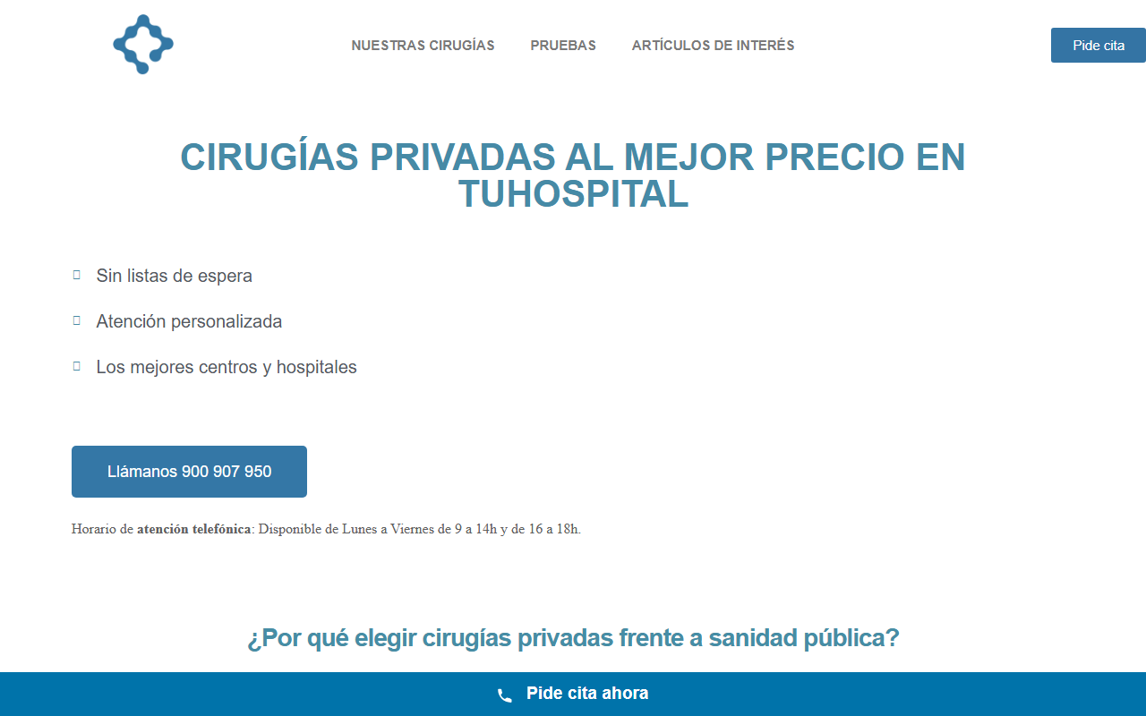365hospitales.com screenshot