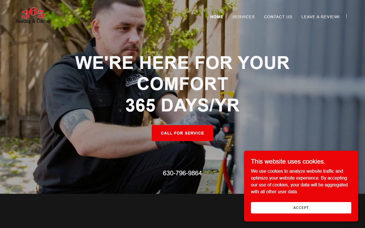 365hvacservice.com screenshot