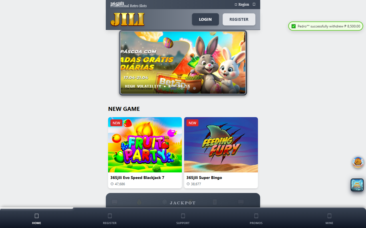 365jilicasino.com screenshot