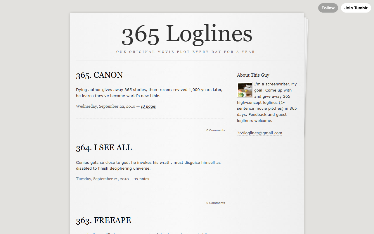 365loglines.com screenshot